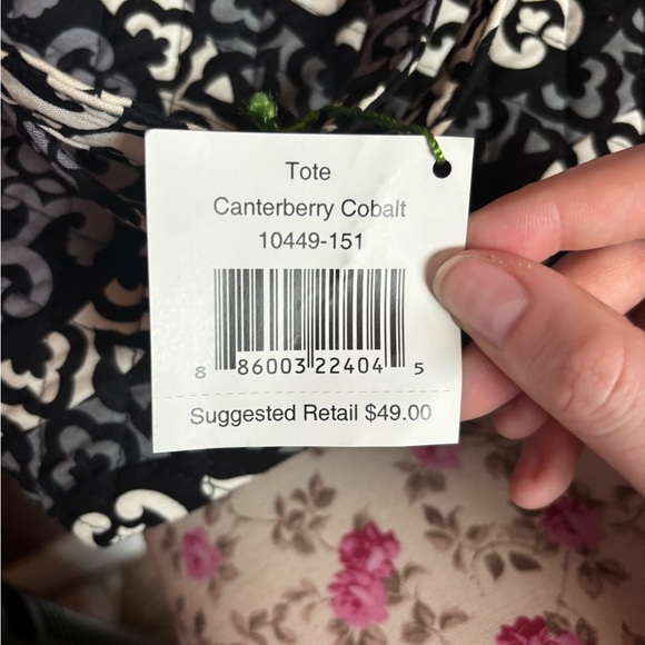Vera Bradley Canterberry Cobalt Tote NWT - Picture 2 of 7